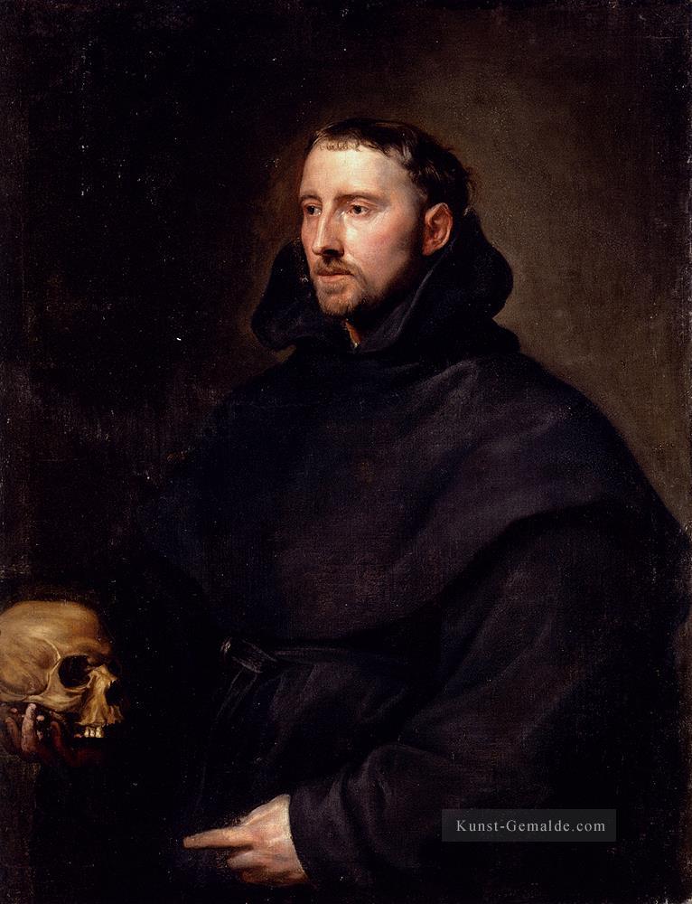 Porträt eines Mönches des Benediktinerordens Holding A Schädel Barock Hofmaler Anthony van Dyck Ölgemälde